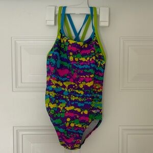 Speedo Girls One-Piece Swimsuit - Blue, Green, Pink, Yellow